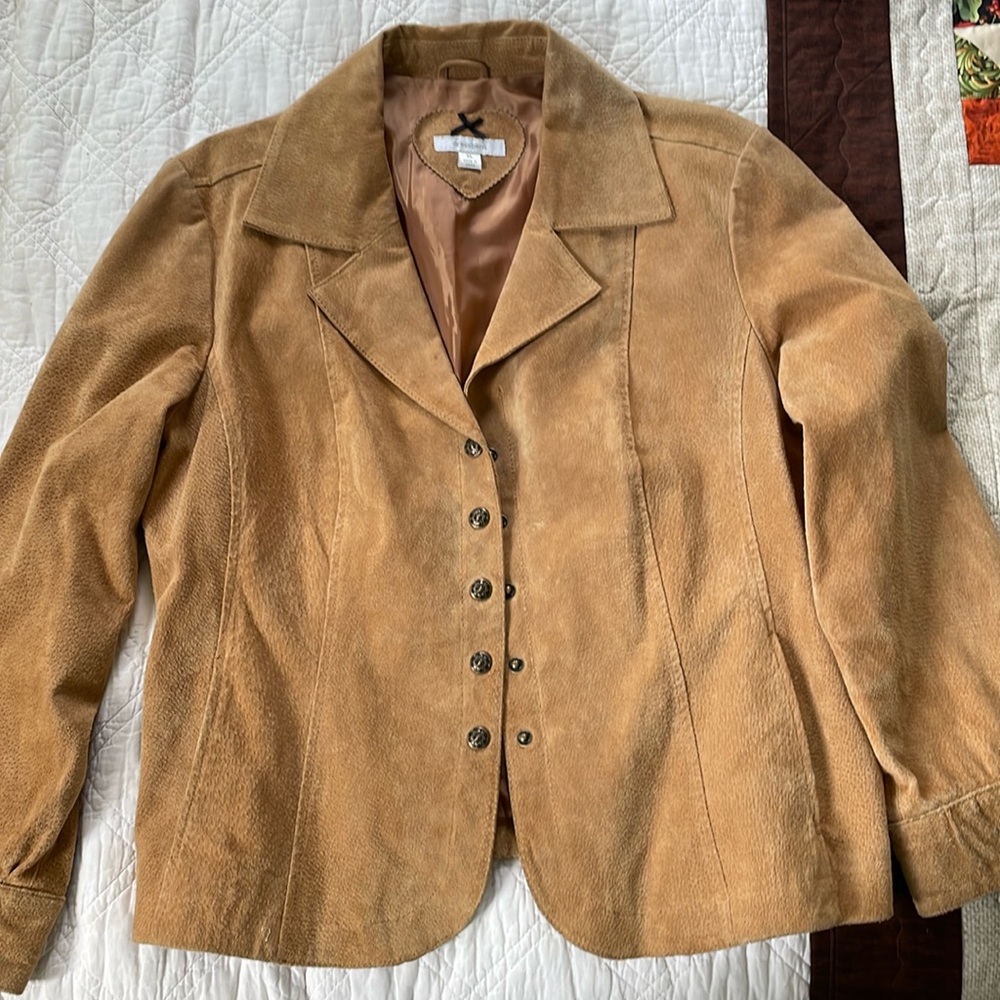 Dress Barn Tan Suede Blazer Jacket